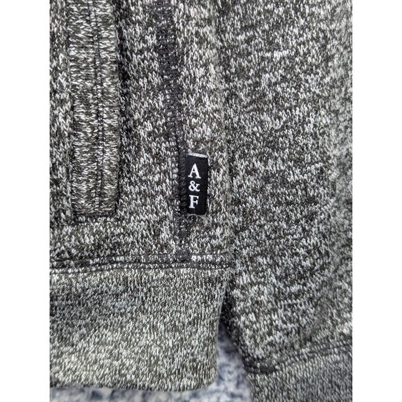 Abercrombie 1/4 Zip Pullover Mens M Fleece Lined Sweater Jacket Preppy Gray - Picture 5 of 11